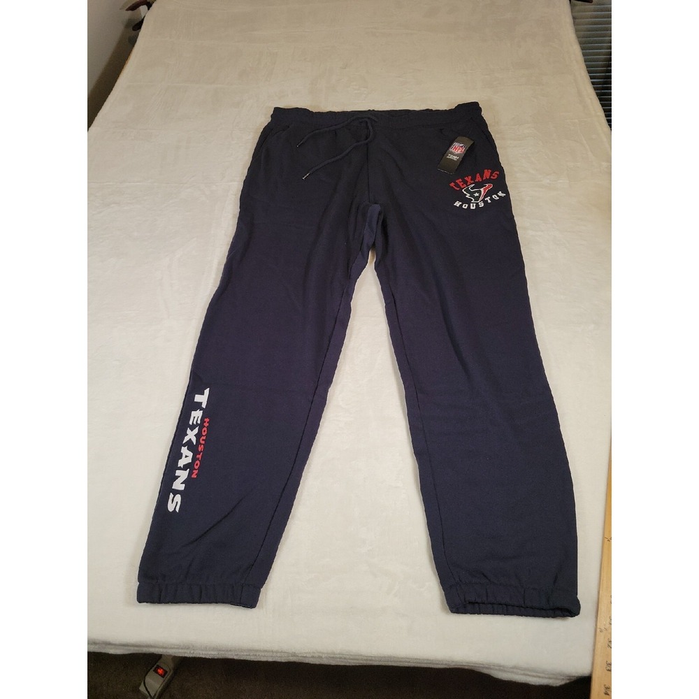 NFL Team Apparel Houston Texans Logo Sweatpants Men's‎ 2XL Blue Drawstring 10621